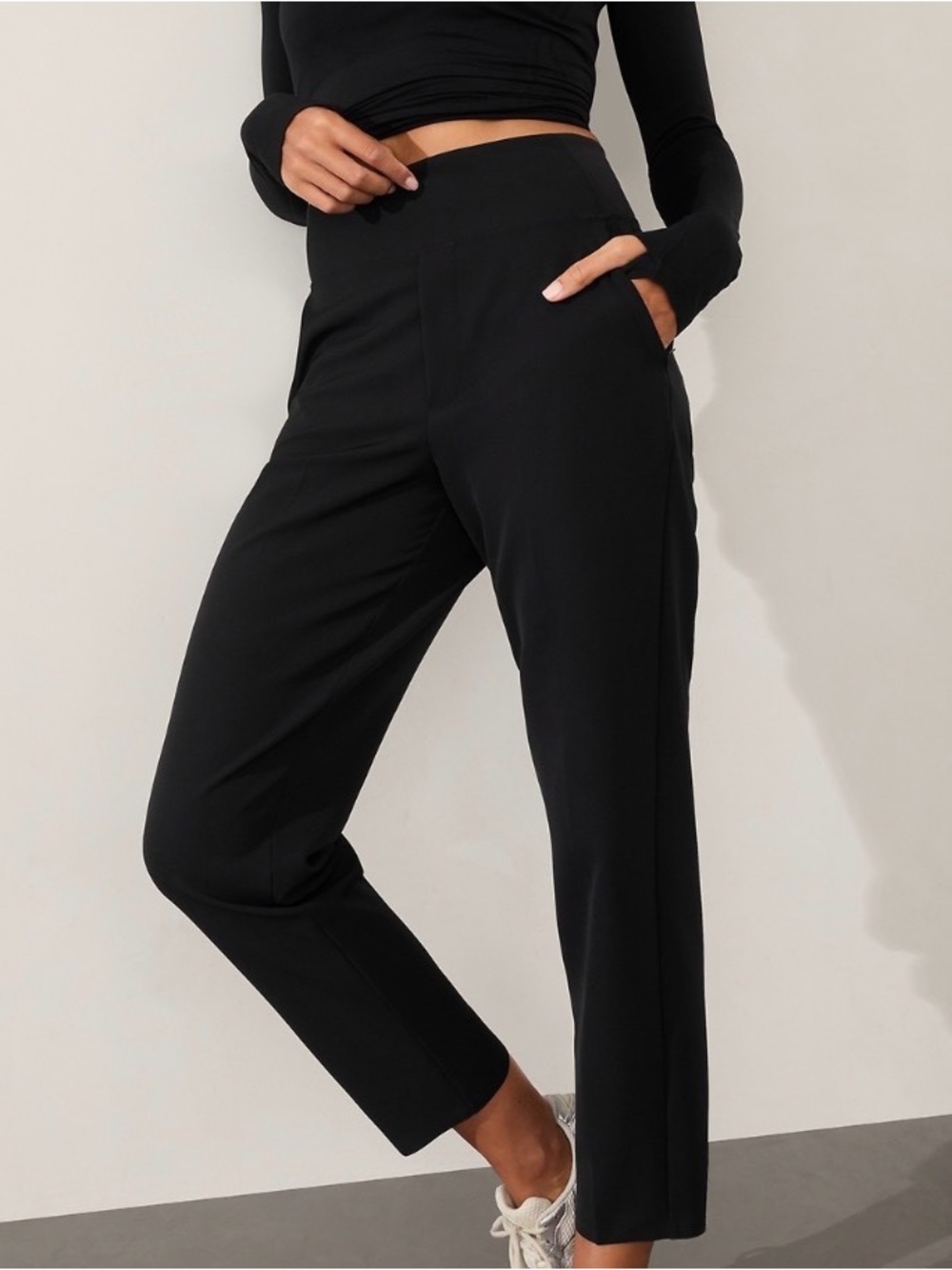Athleta Brooklyn Lined Mid Rise Pant Black 4P Petite